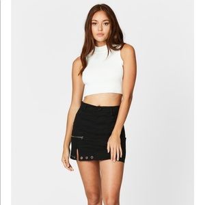 car mar denim horizontal zip skirt